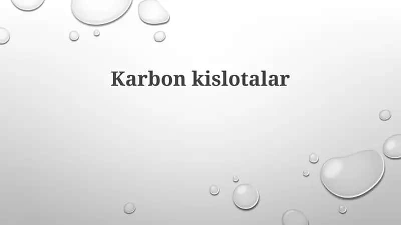 Karbonkislotalar 1
