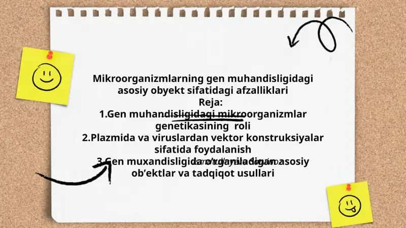 Mikroorganizmlarning gen muhandisligidagi asosiy obyekt sifatidagi afzalliklari 1