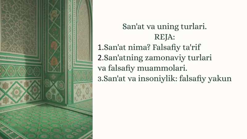 San'at va uning turlari 1