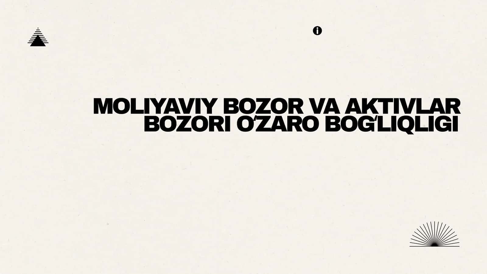 MOLIYAVIY BOZOR VA AKTIVLAR BOZORI OʻZARO BOGʻLIQLIGI 1