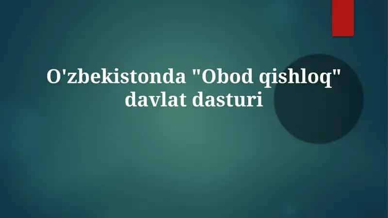Obodqishloq Davlat Dasturi 1