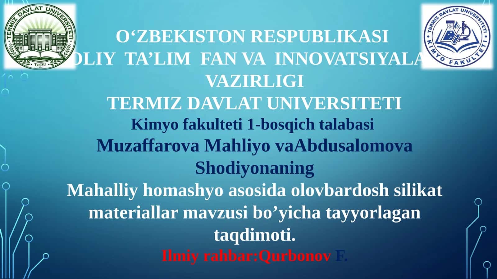 Olov bardosh silikat materiallar 1
