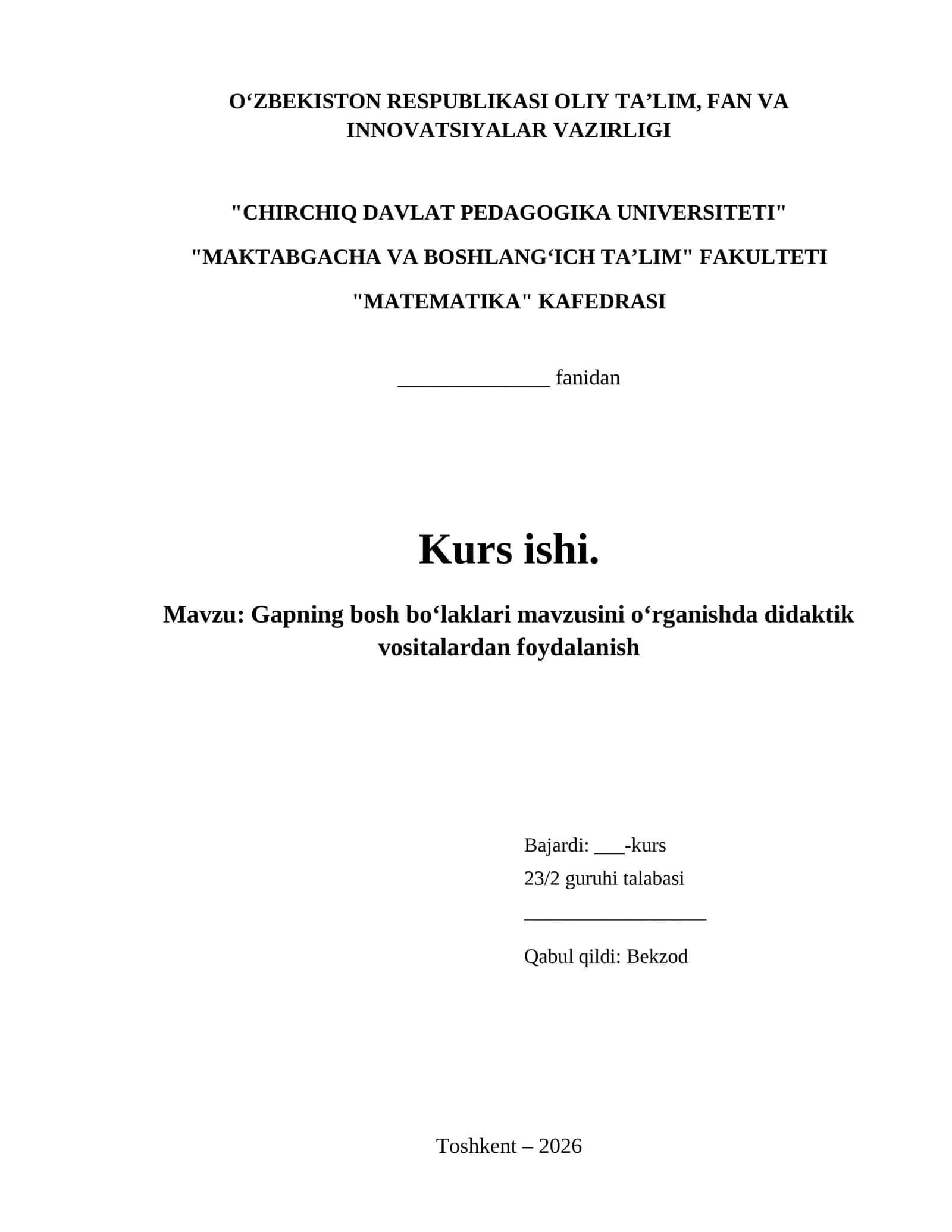 Gapning bosh boʻlaklari mavzusini oʻrganishda didaktik vositalardan foydalanish 1