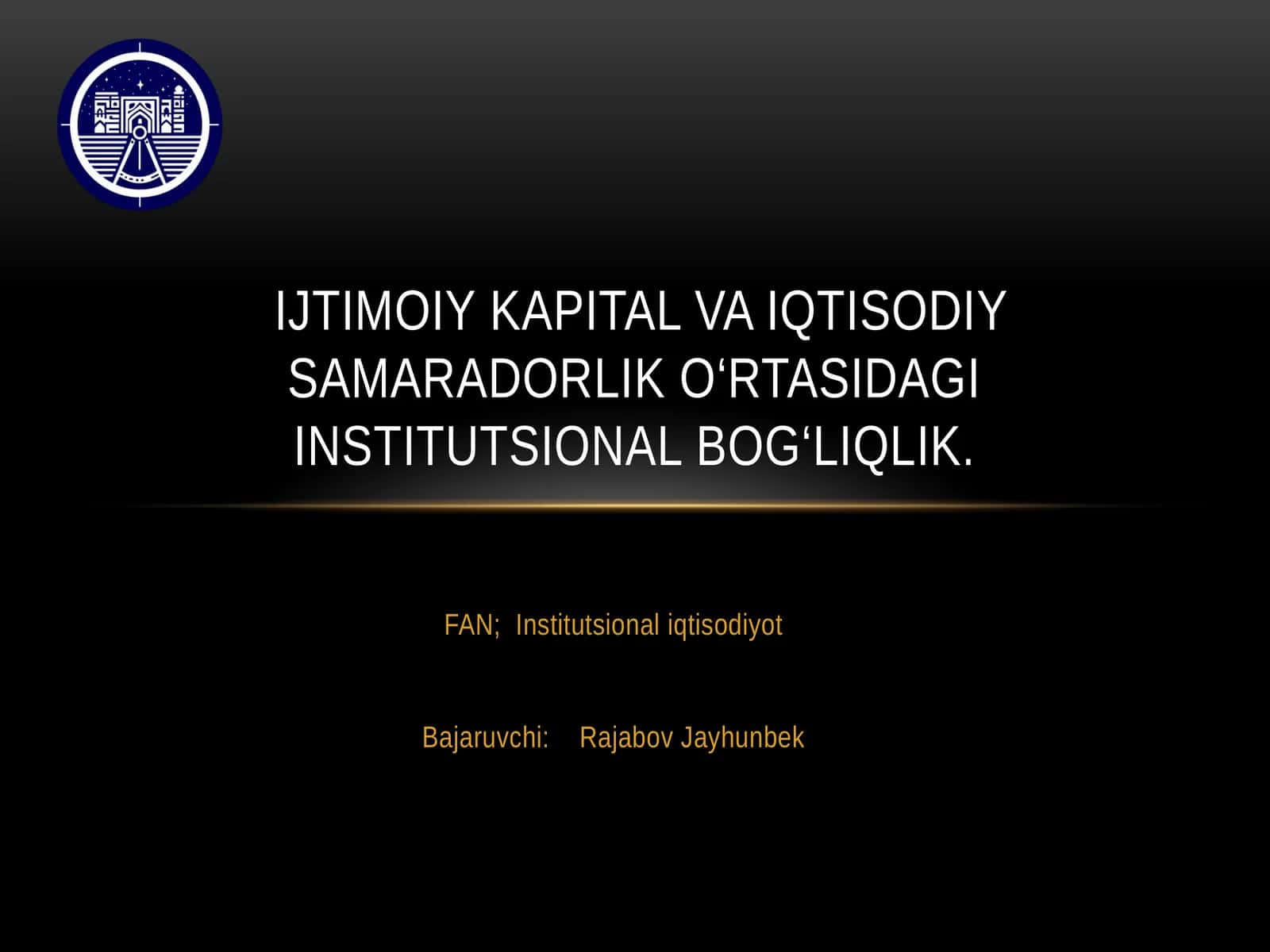 Institutsional iqtisodiyot 1