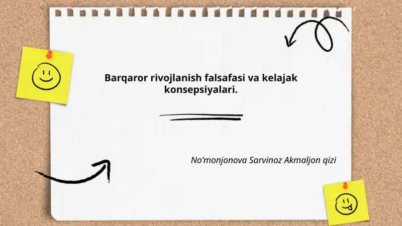 Barqaror rivojlanish falsafasi va kelajak konsepsiyalari 1
