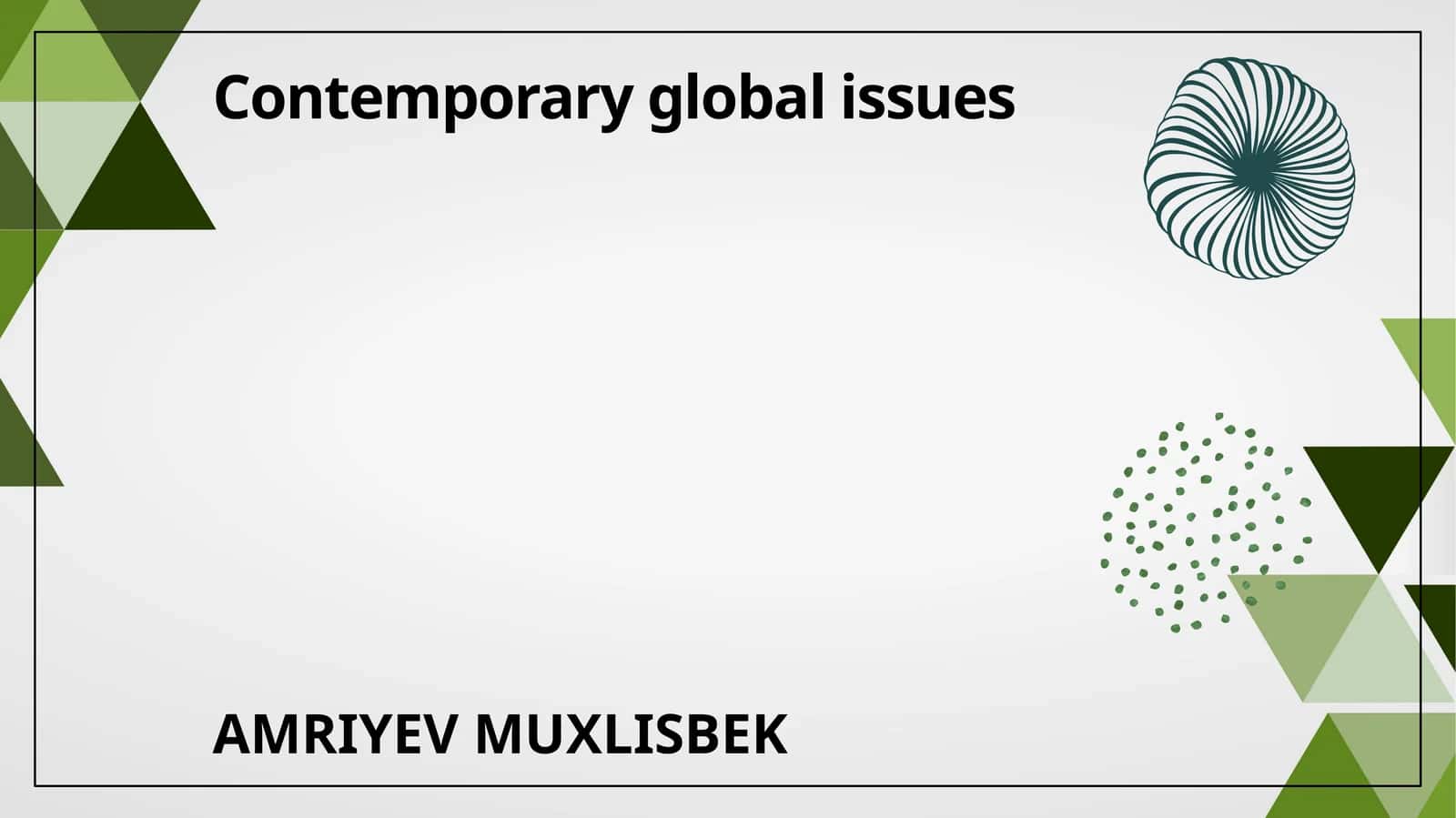 Contemporary global issues 1