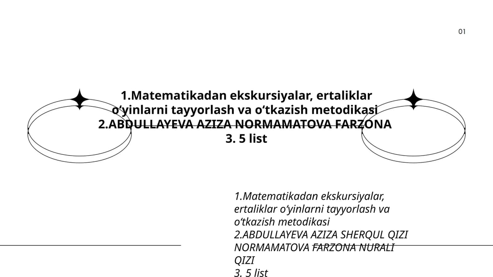 Matematikadan ekskursiyalar, ertaliklar oʻyinlarni tayyorlash va oʻtkazish metodikasi 1