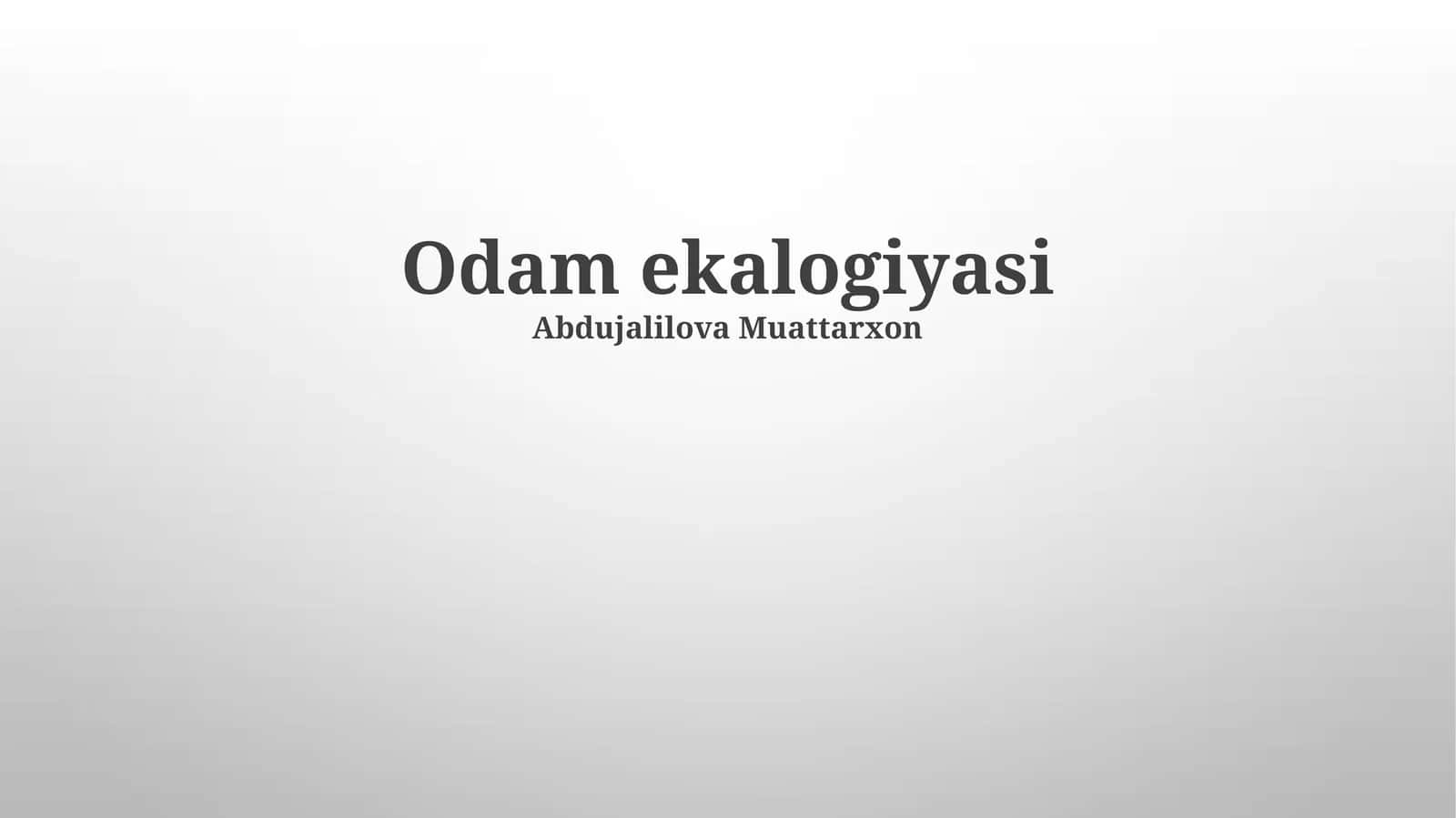 Odam ekalogiyasi 1