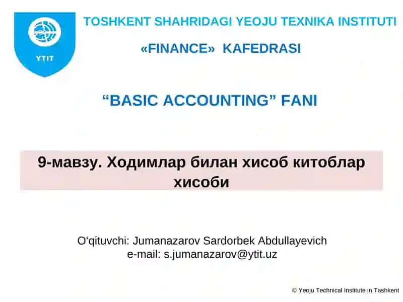 “BASIC ACCOUNTING” FANI