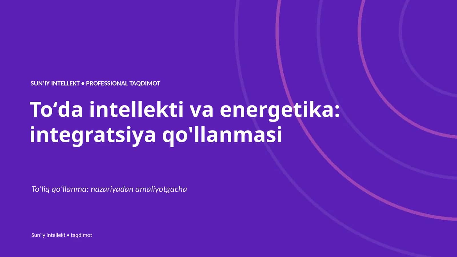 Sun'iy intellekt • taqdimot 1