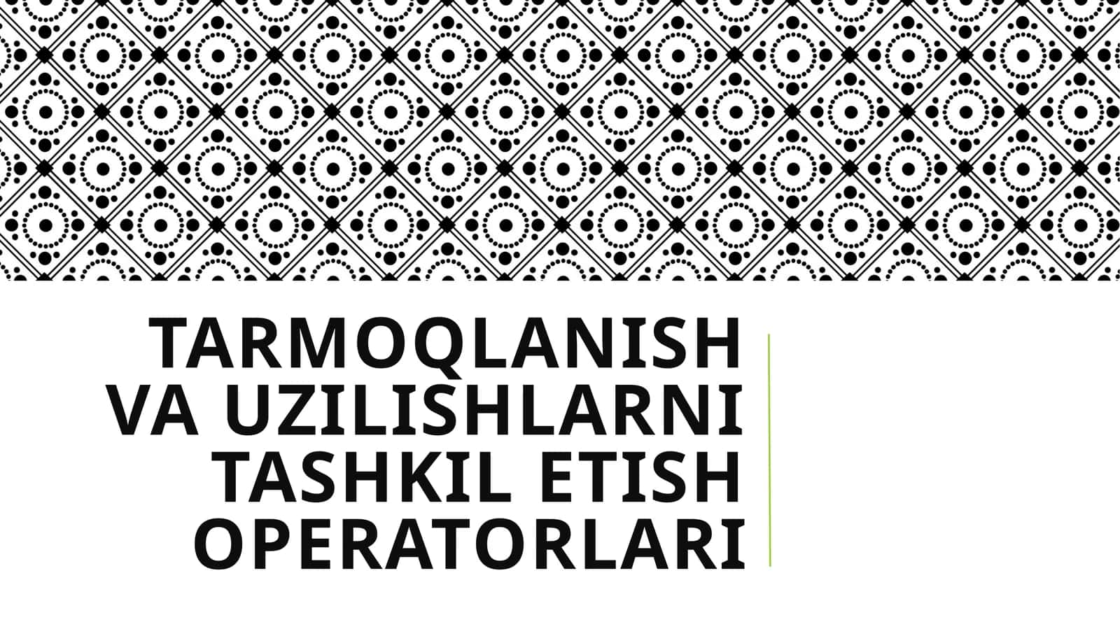 Uzilishlarni tashkil etish 1