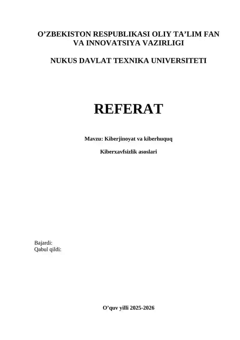 Kiberjinoyat va kiberhuquq