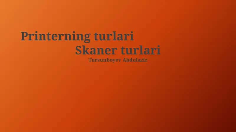 Printer turlari 1