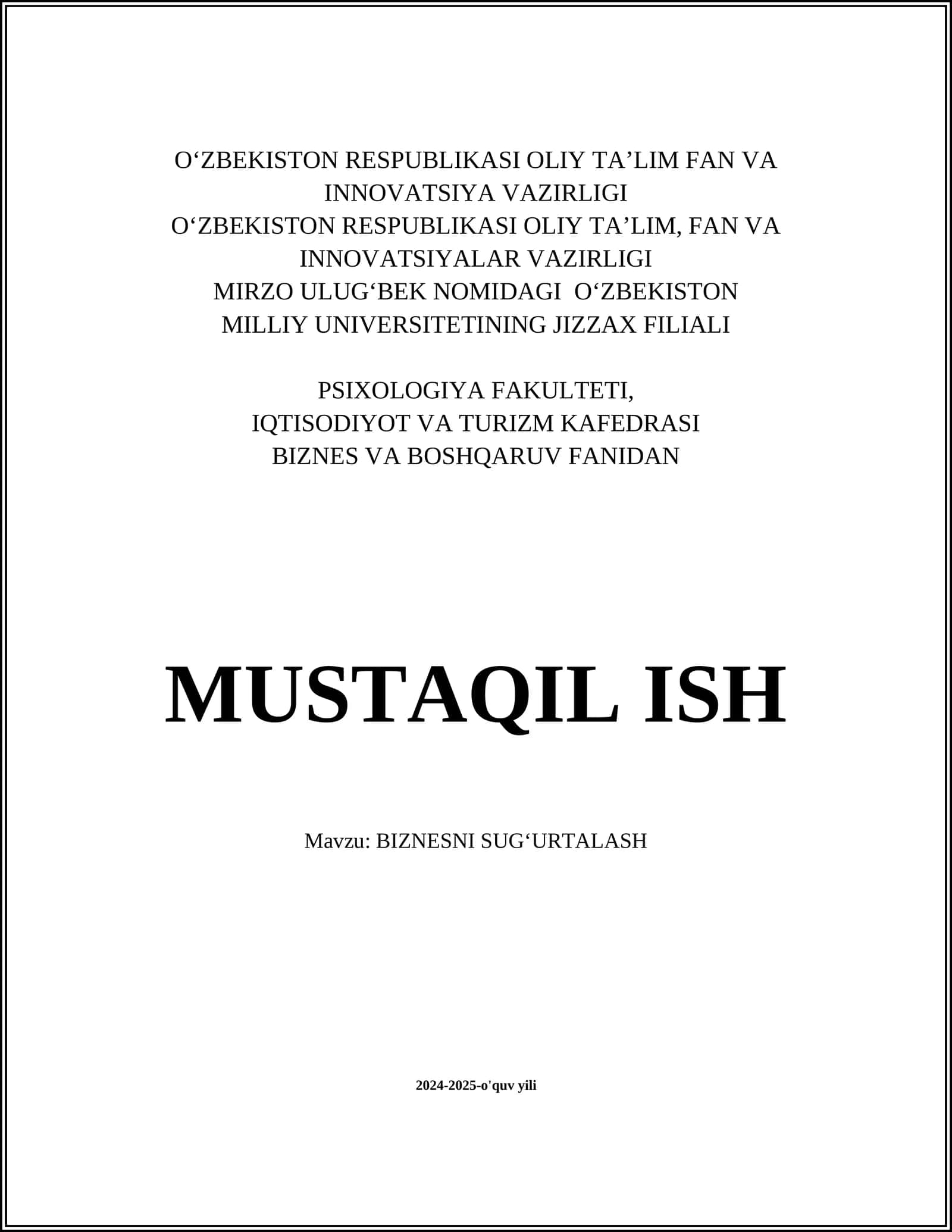 BIZNESNI SUG‘URTALASH 1