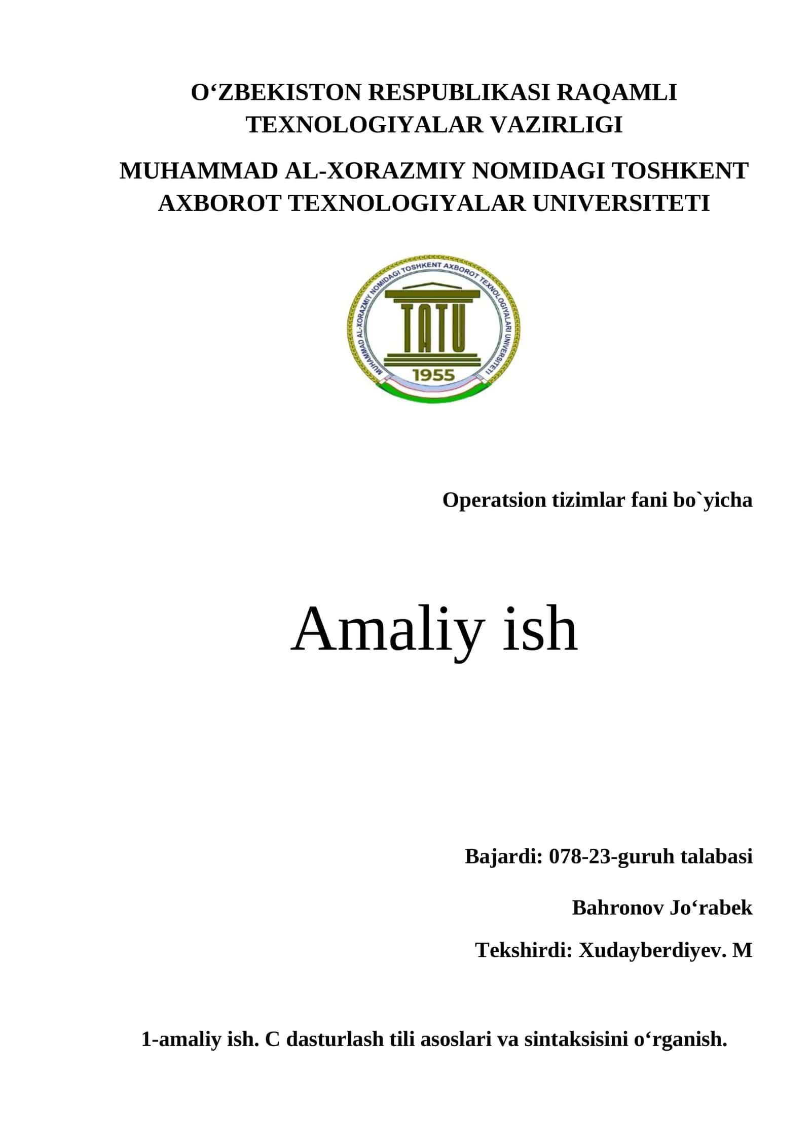 c++ amalyot 1