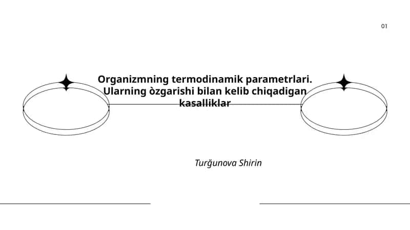 Organizmning termodinamik parametrlari 1