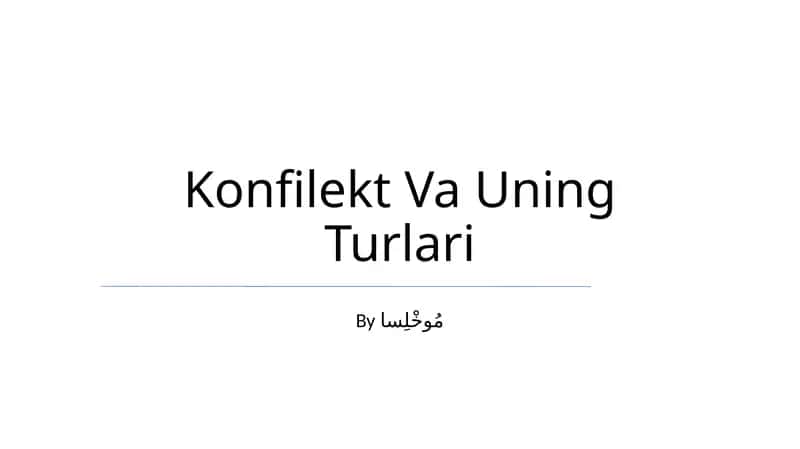 Konfilekt Va Uning Turlari 1