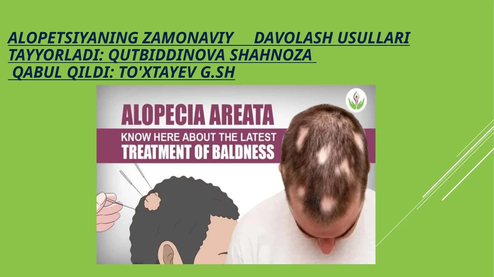ALOPETSIYANING ZAMONAVIY DAVOLASH USULLARI 1
