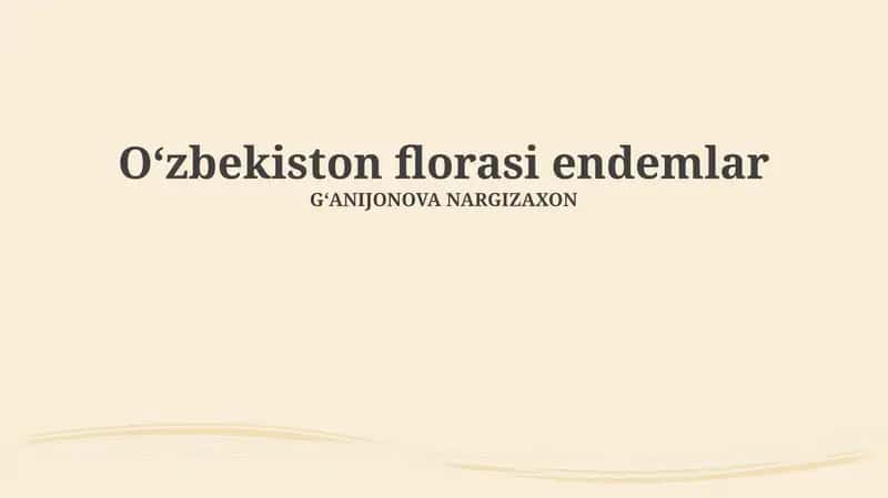 Oʻzbekiston florasi endemlar 1