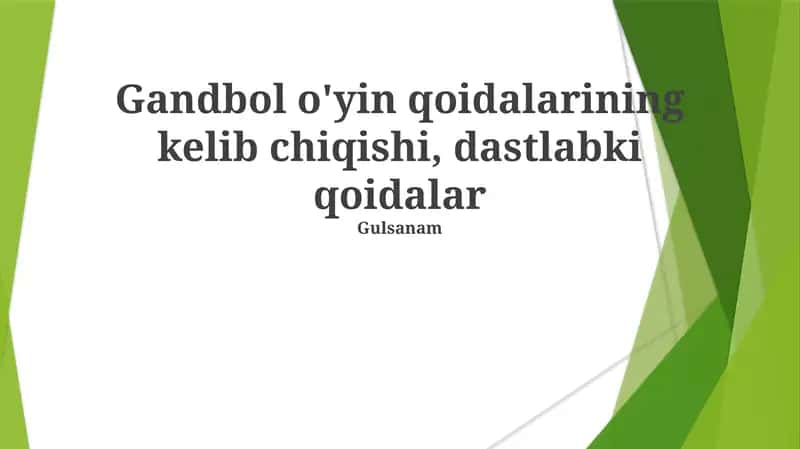 Gandbol o'yin qoidalarini o'rganish 1