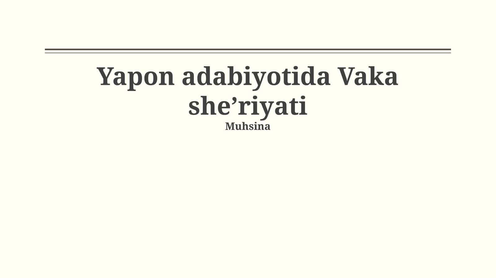 Vaka she’riyati 1