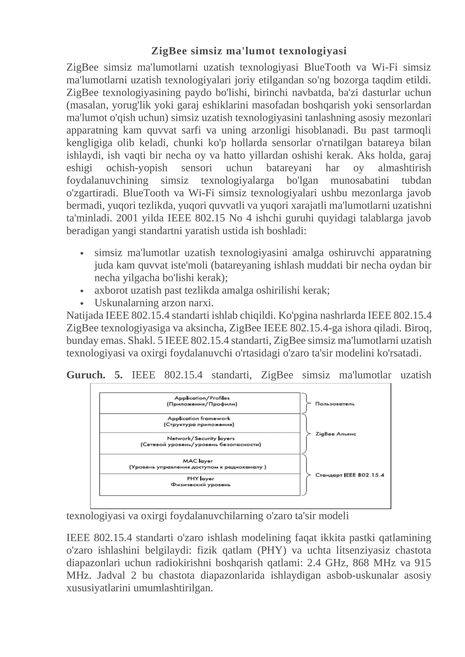 ZigBee simsiz ma'lumot texnologiyasi 1