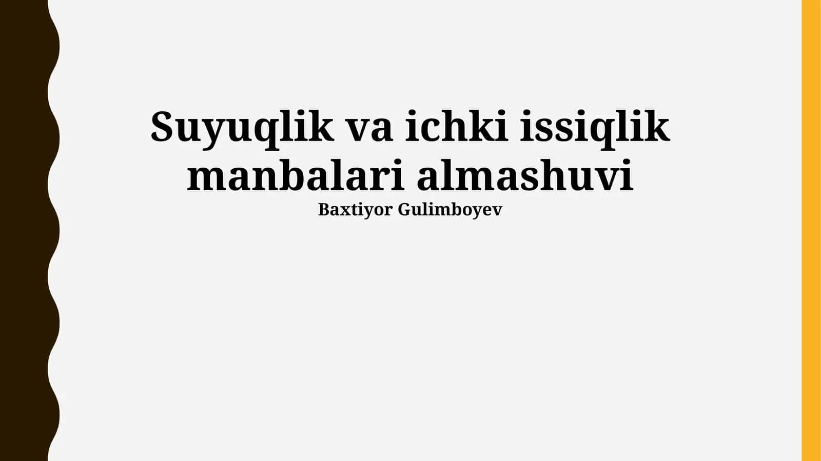 Suyuqlik va ichki issiqlik manbalari almashuvi 1