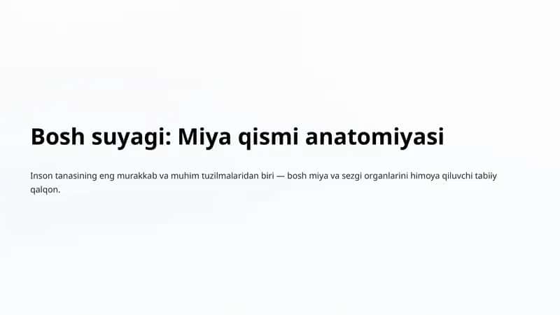 Bosh suyagi: Miya qismi anatomiyasi 1