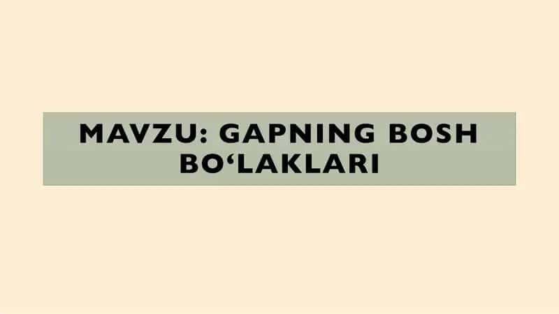 Gapning Bosh Boʻlaklari 1