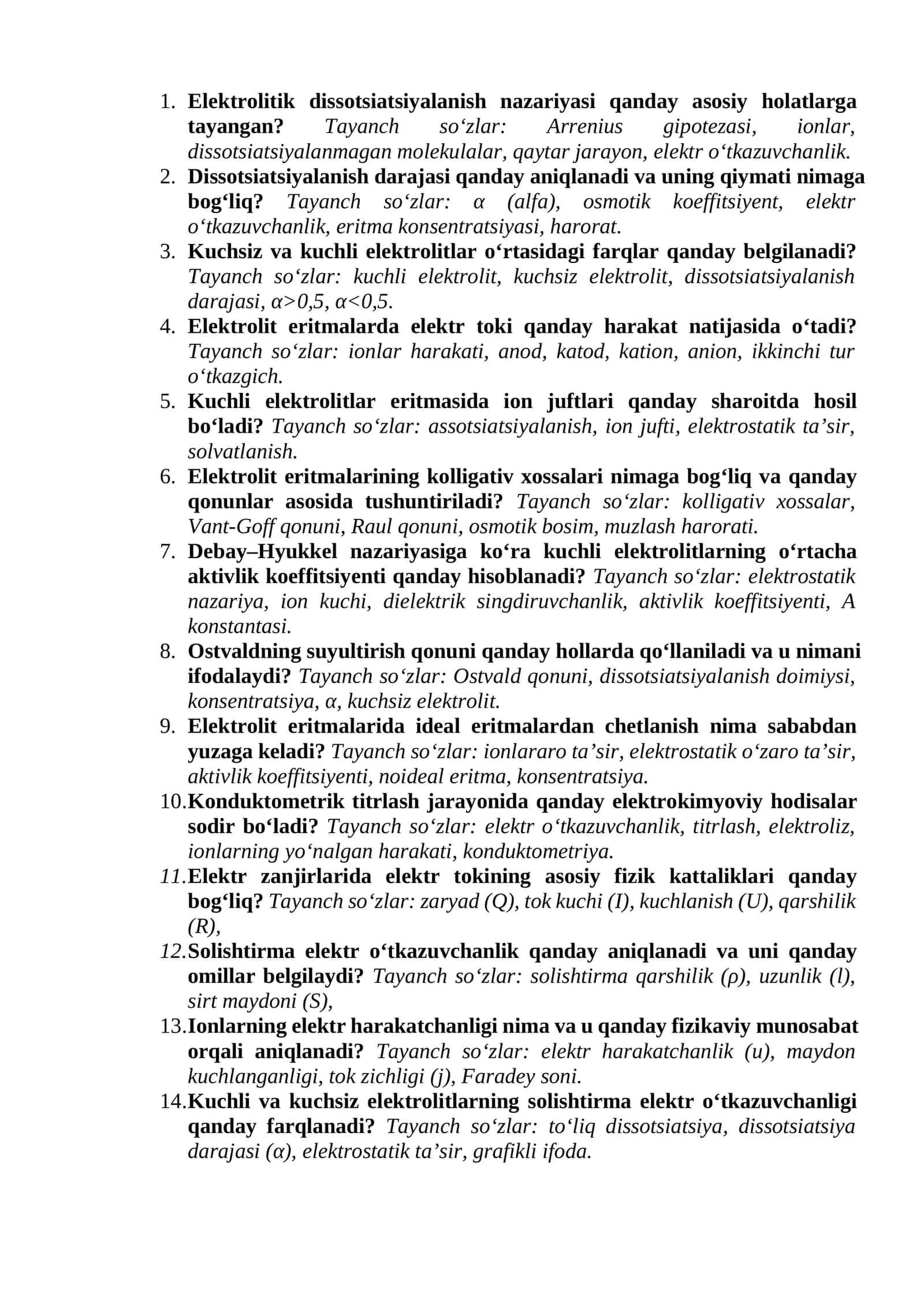 Elektrolitik dissotsiatsiyalanish nazariyasi 1