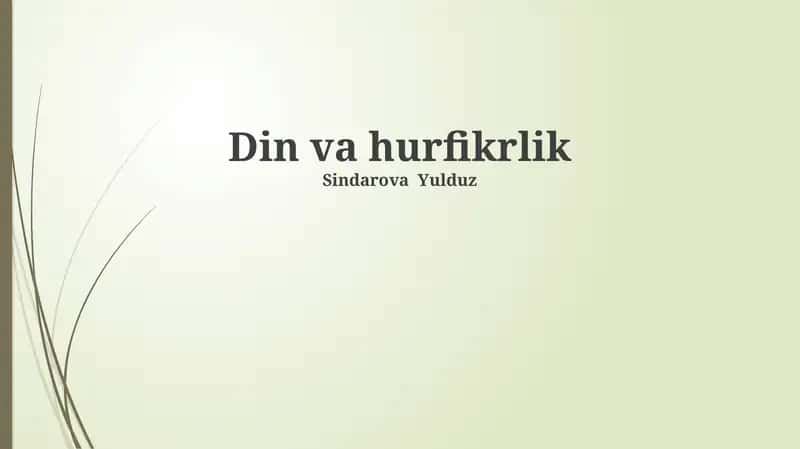 Din va hurfikrlik 1