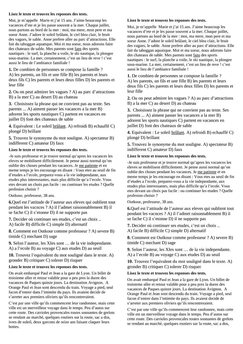 Vacances d’été à la mer 1