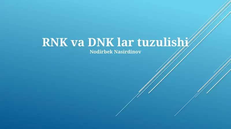 RNK va DNK lar tuzulishi 1