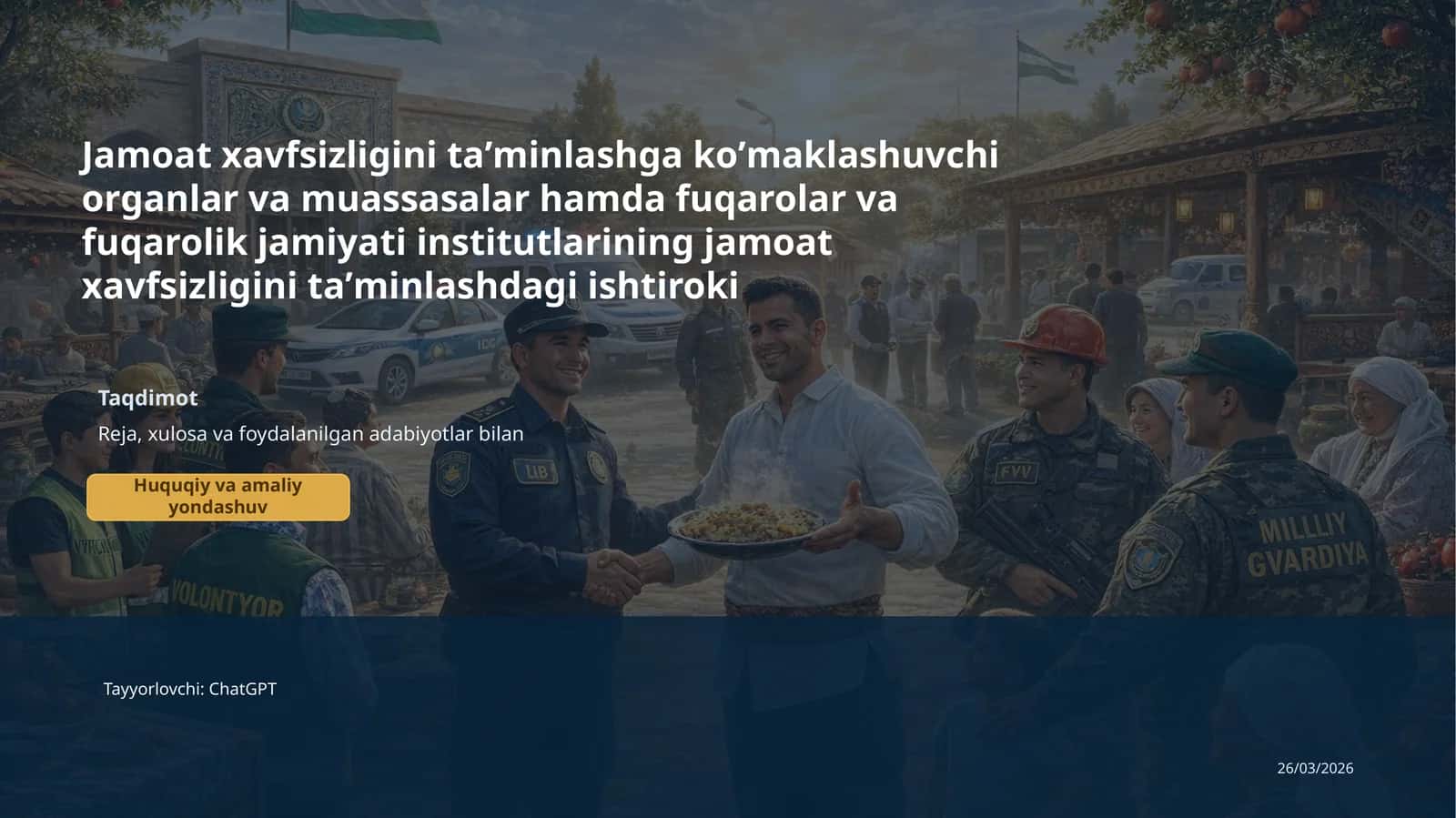 Jamoat xavfsizligini taʼminlashga koʼmaklashuvchi organlar va muassasalar 1