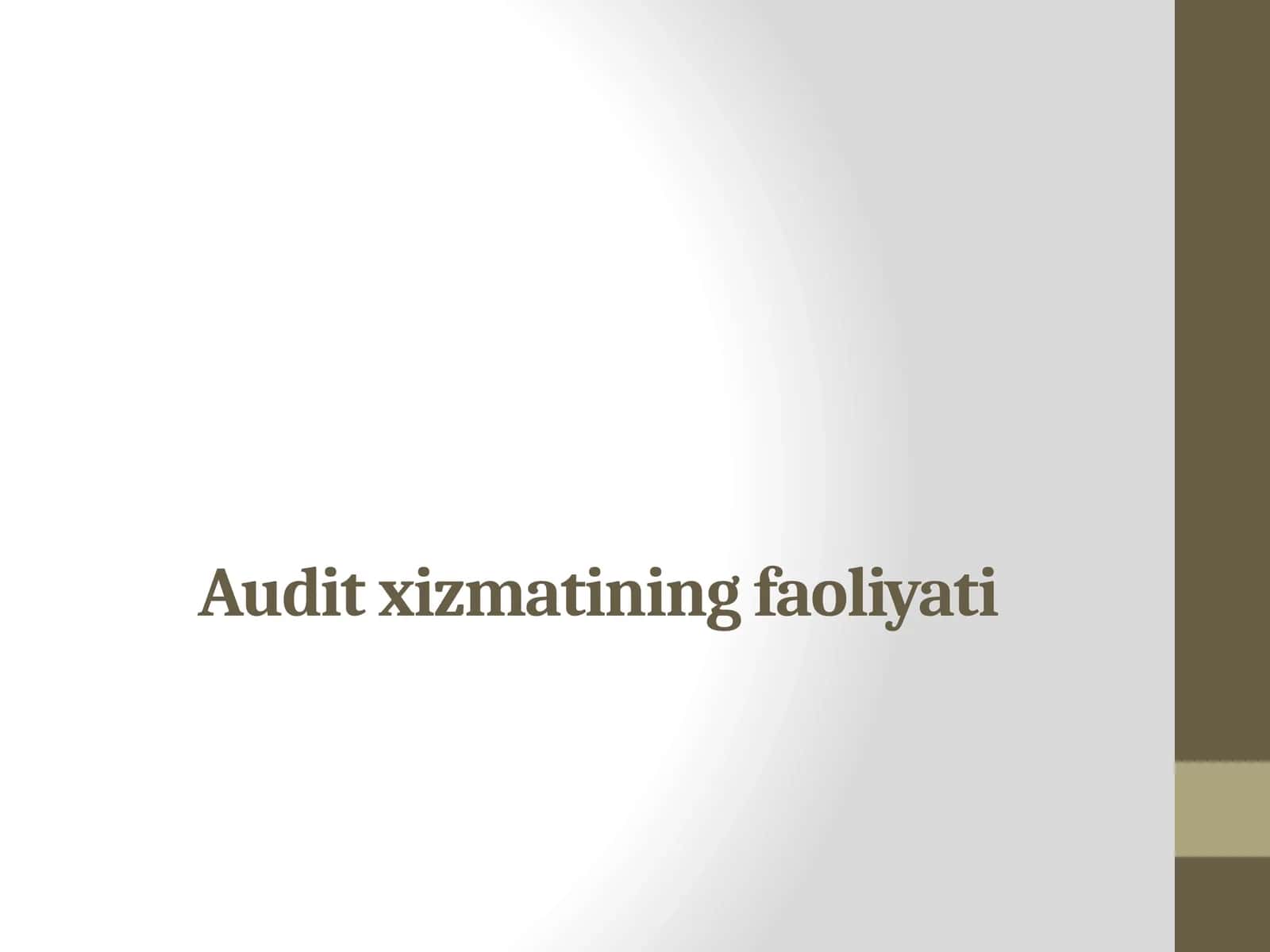 Audit xizmatining faoliyati 1