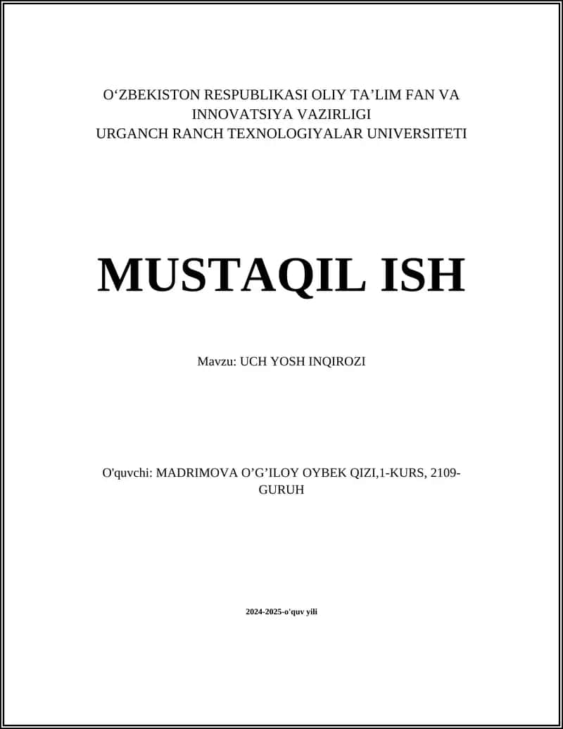 UCH YOSH INQIROZI 1