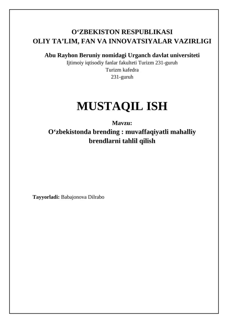 Oʻzbekistonda brending: muvaffaqiyatli mahalliy brendlarni tahlil qilish 1