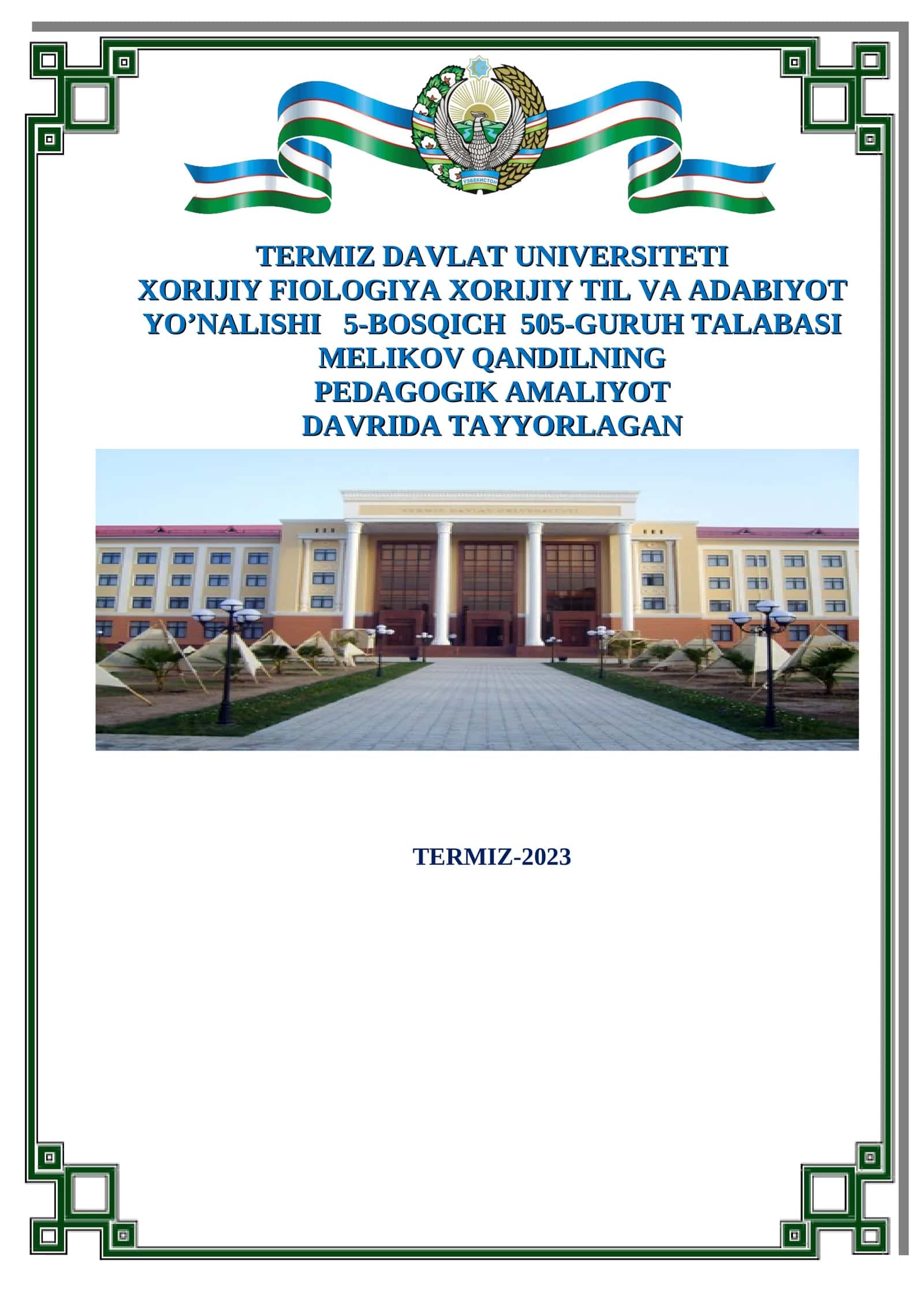 DIFFERENSIAL TENGLAMALAR VA MATEMATIK FIZIKA 1