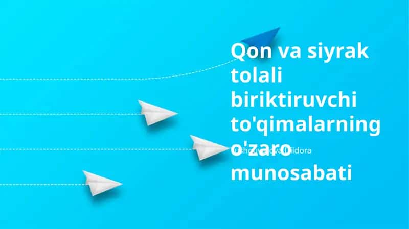 Qon va siyrak tolali biriktiruvchi to'qimalarning o'zaro munosabati 1