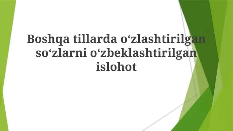 Oʻzbeklashtirish islohoti 1