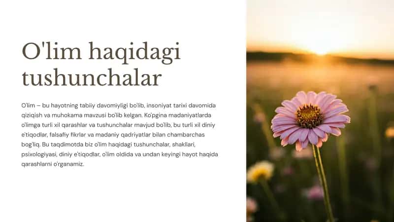 O'lim haqidagi tushunchalar 1