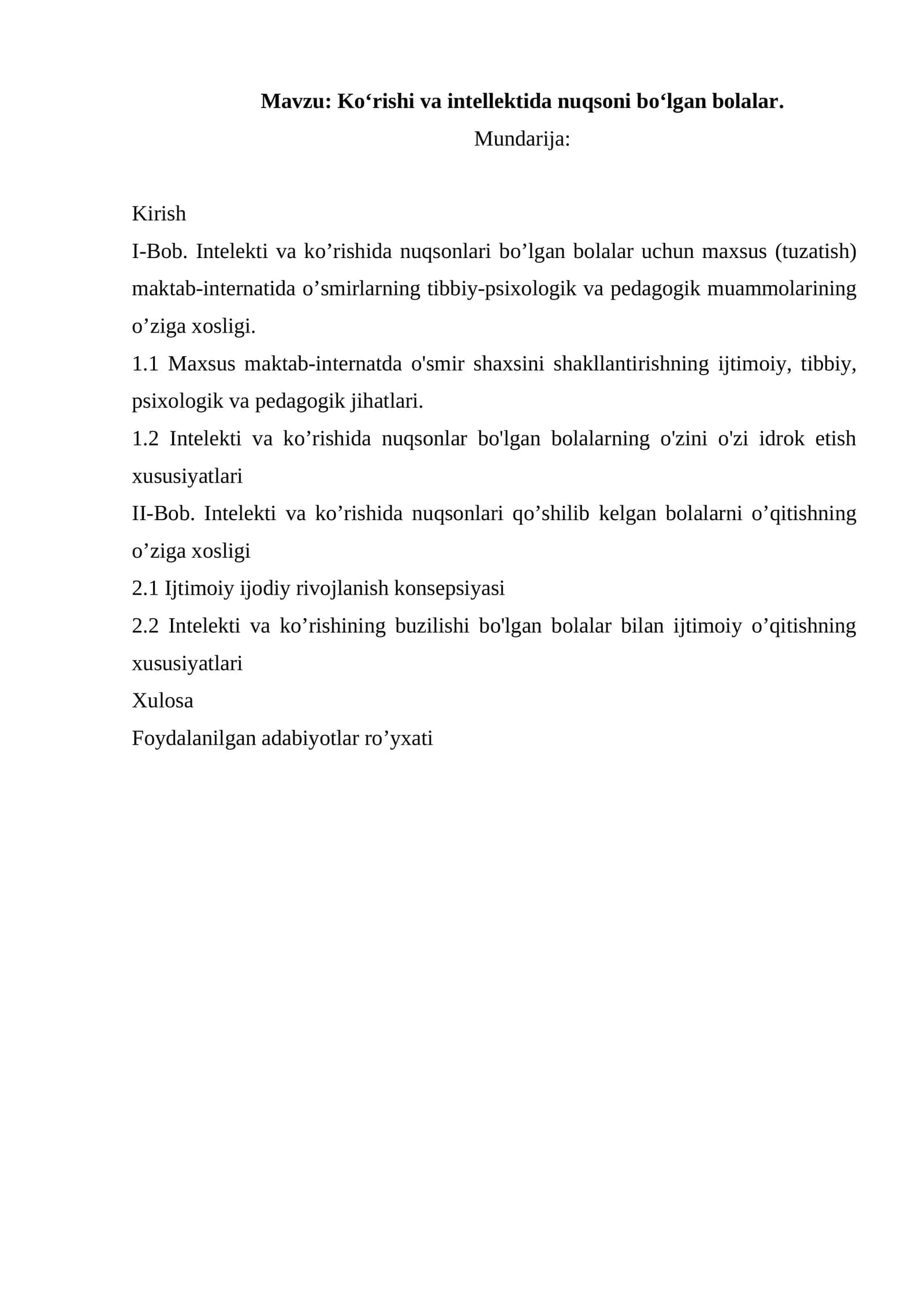 Ko‘rishi va intellektida nuqsoni bo‘lgan bolalar 1