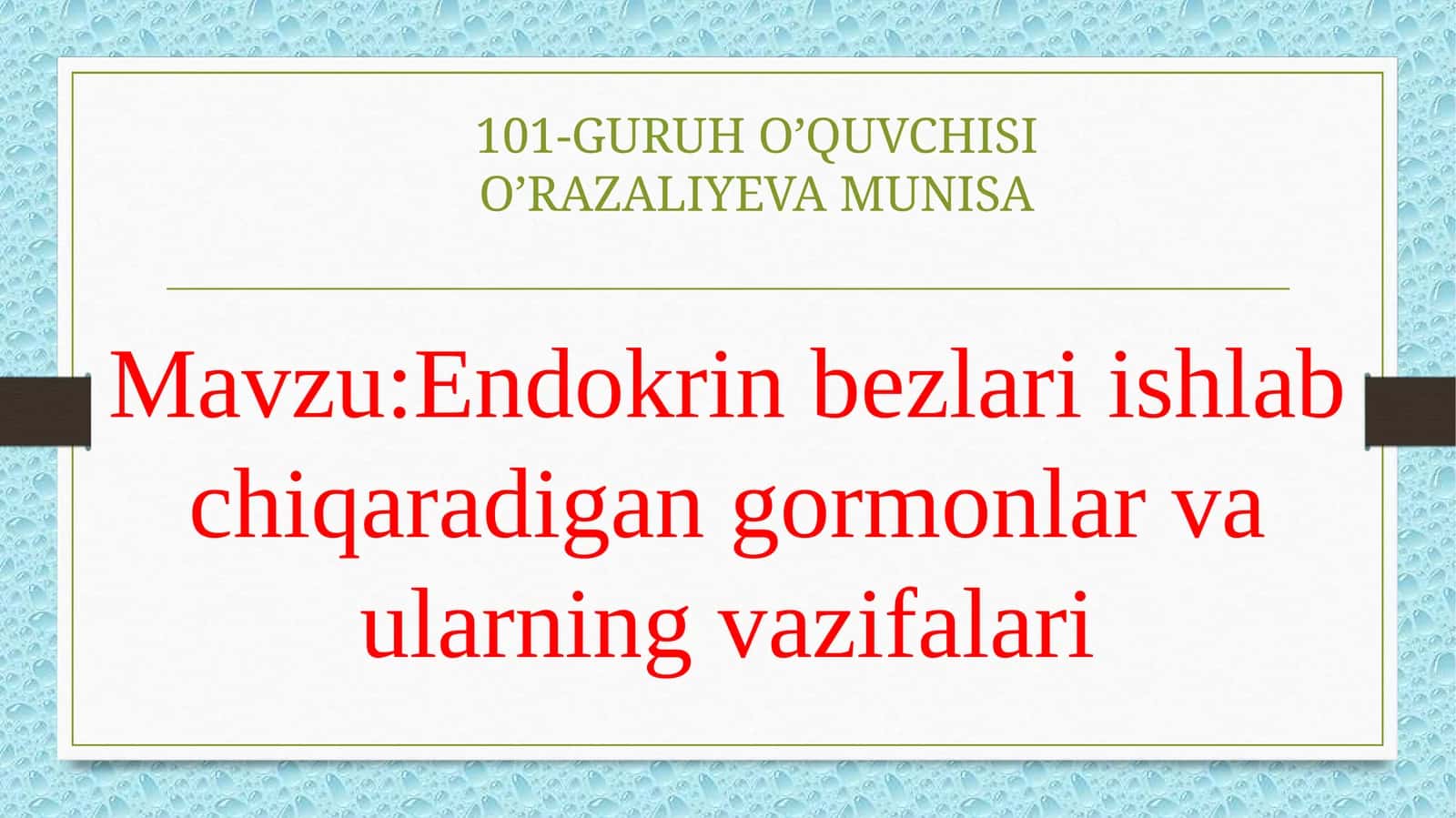 Endokrinbezlari ishlab chiqaradigan gormonlar va ularning vazifalari 1