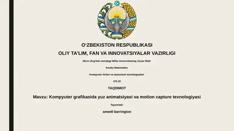 Kompyuter grafikasida yuz animatsiyasi va motion capture texnologiyasi 1