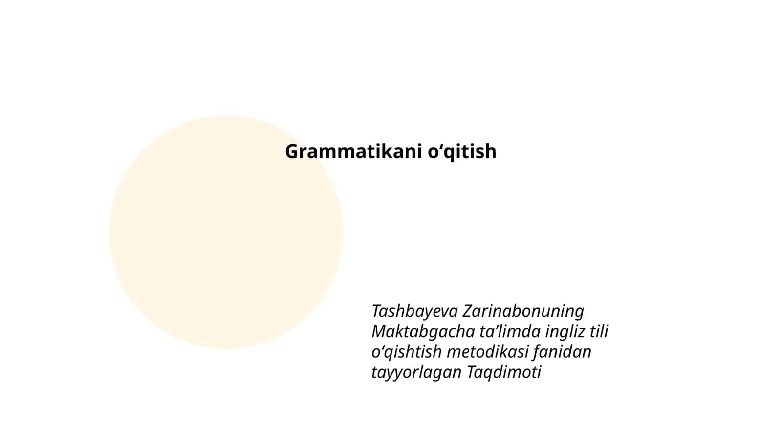 Grammatikani oʻqitish 1