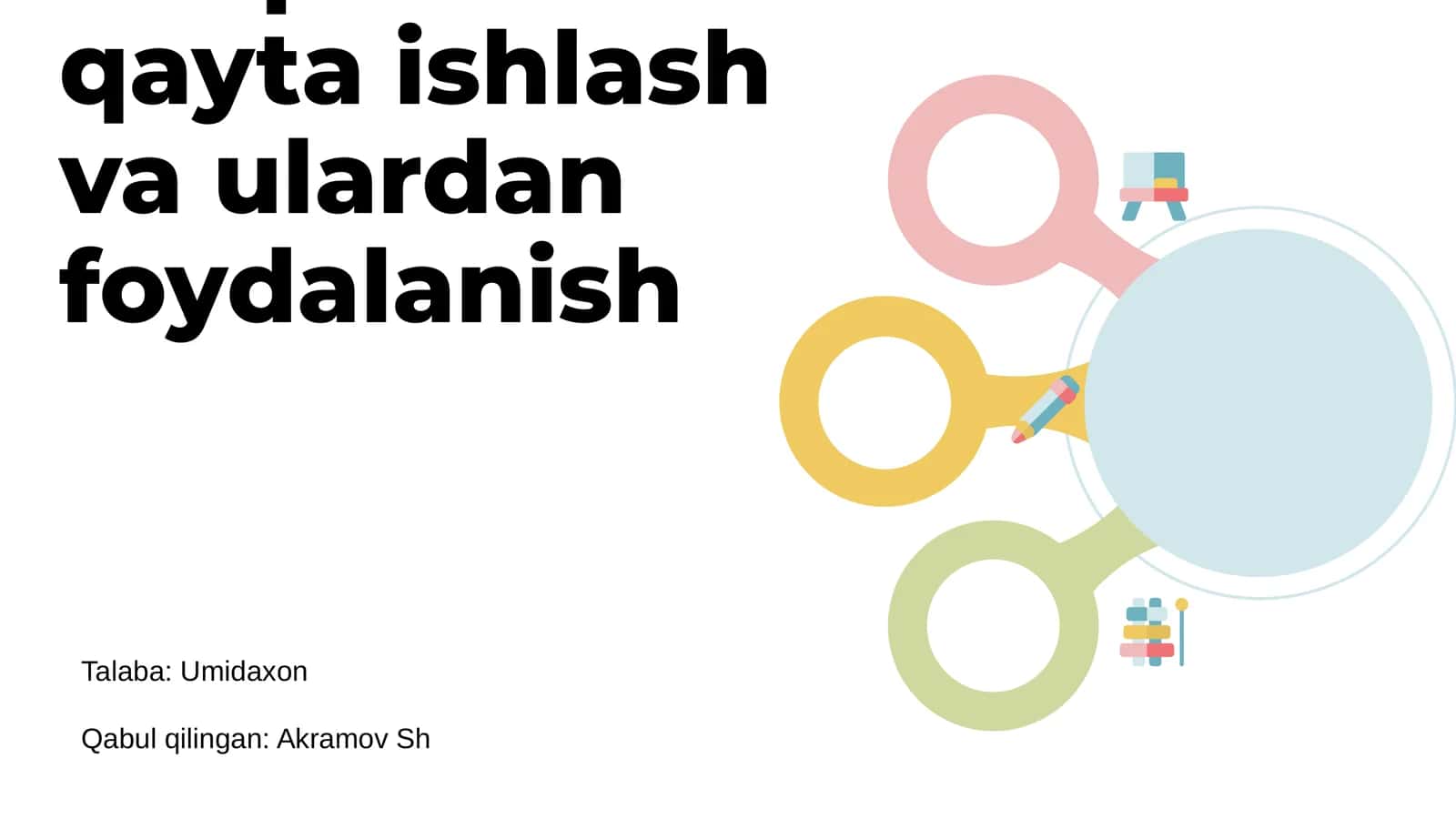 Sanoat chiqindilarini qayta ishlash va ulardan foydalanish 1