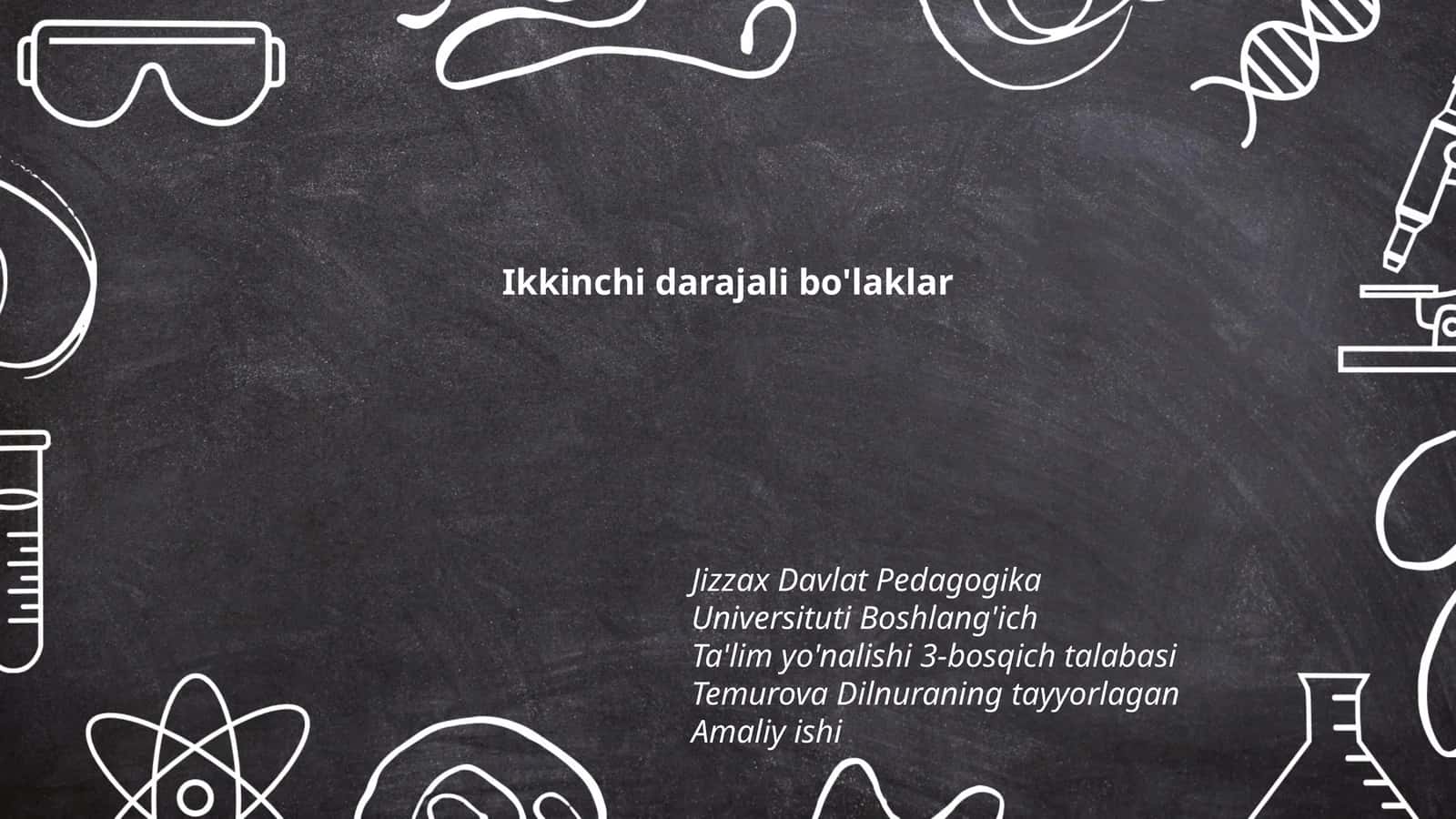 Ikkinchi darajali bo'laklar 1