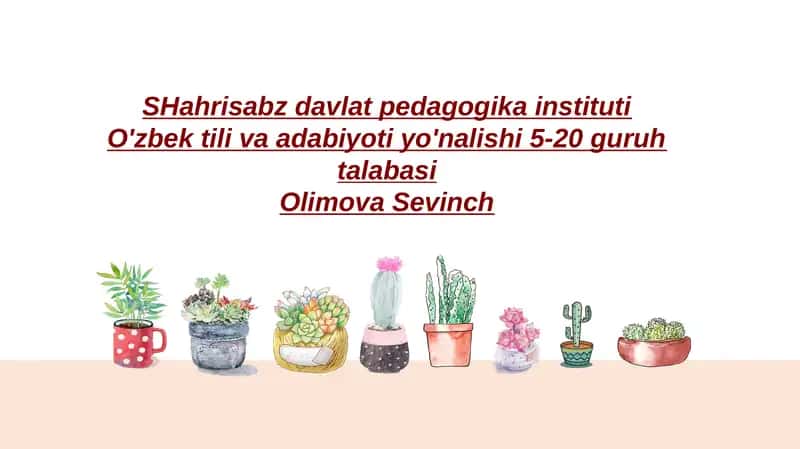 O'zbek tili va adabiyoti yo'nalishi 5-20 guruh talabasi 1