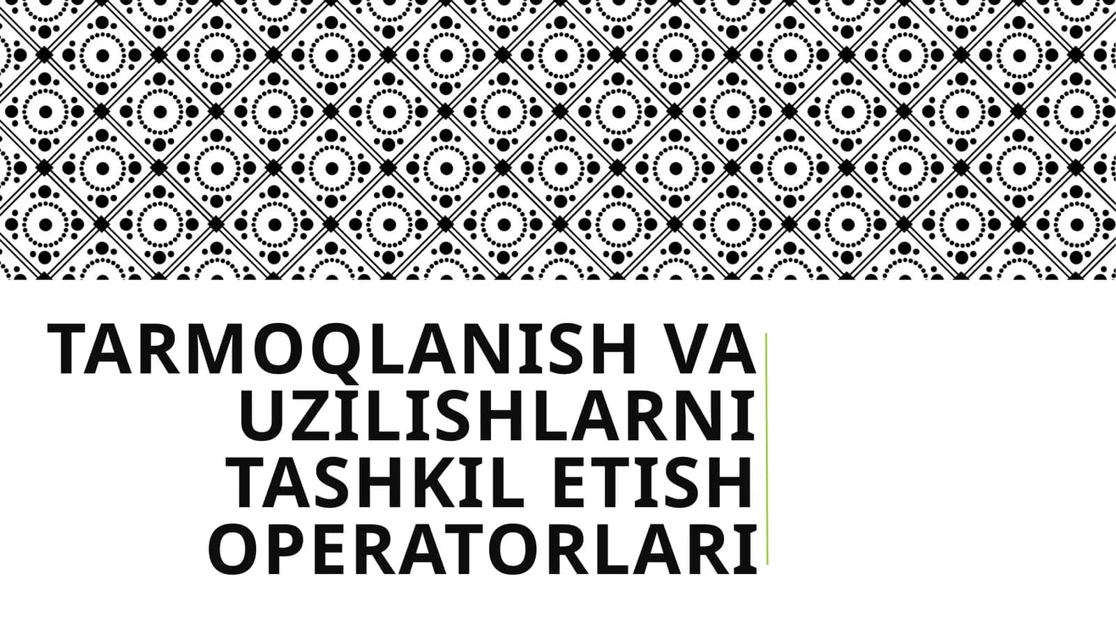 Uzilishlarni tashkil etish 1