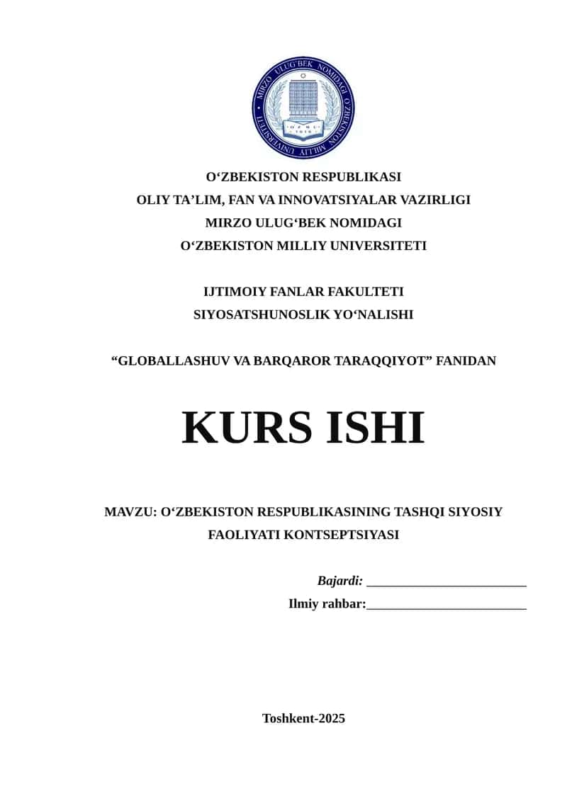 O‘zbekiston Respublikasining Tashqi Siyosiy Faoliyati Kontseptsiyasi 1